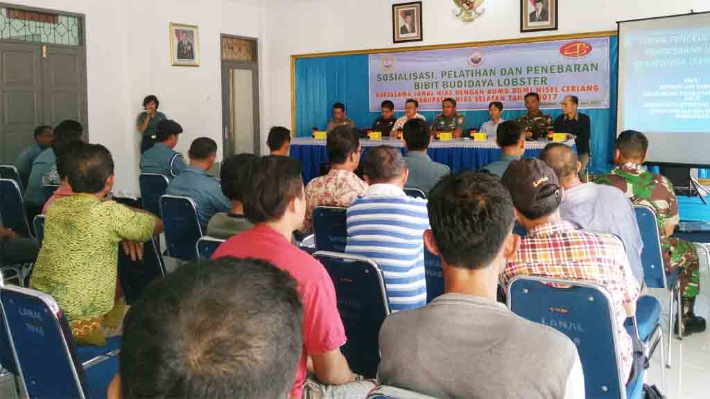 BUMD Nias Selatan dan Lanal Nias Gelar Pelatihan Lobster Bagi Nelayan