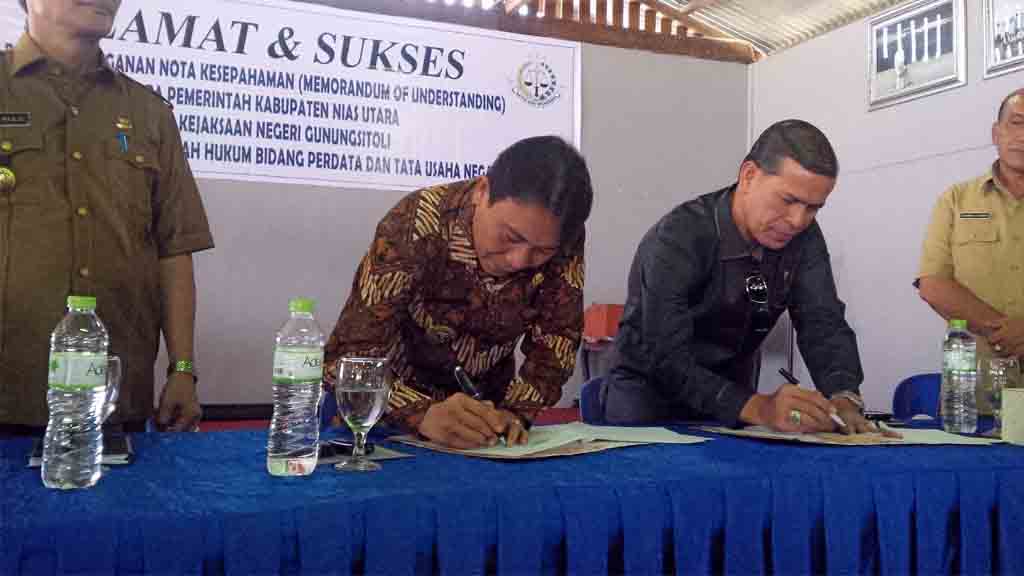 Pemkab Nias Utara Jalin MoU dengan Kejaksaan Terkait Penanganan Perkara