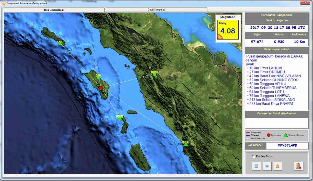 Gempa 4,2 SR Guncang Nias