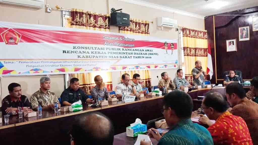Bupati Nias Barat Buka Forum Konsultasi Publik Rancangan Awal RKPD Tahun 2019