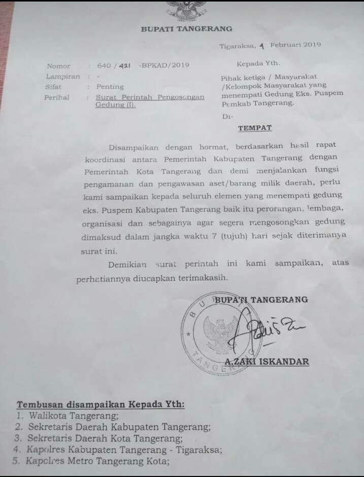 Terbitkan Surat Pengosongan Gedung Eks Aset Pemkab, Zaki Beri Waktu Seminggu