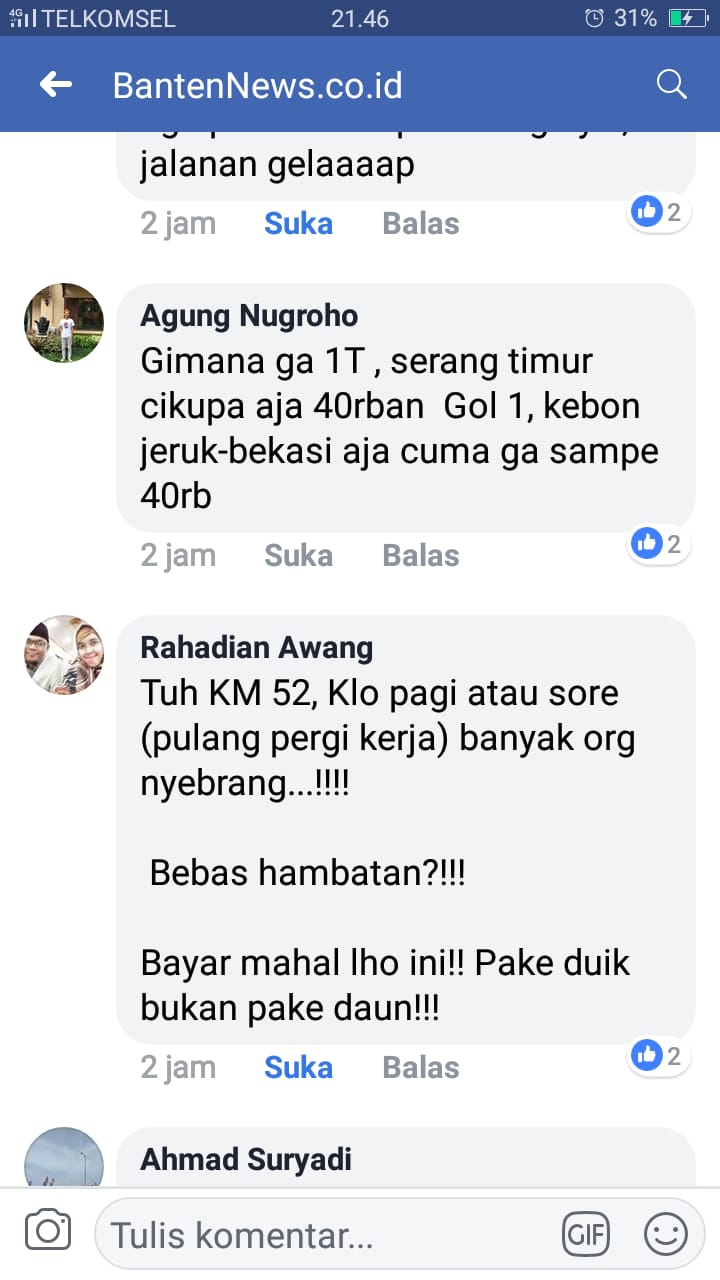 Jalan Tol Tangerang – Merak Banyak Dikeluhkan Pengendara