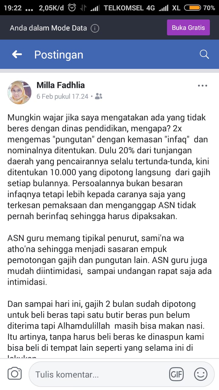 Curhat Gajinya Dipotong, Guru SMP di Pandeglang Bikin Heboh Warganet