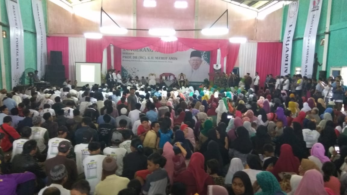 Hadiri Istighosah di Rajeg, Ma’ruf Amin Sebut Ulama Diperhatikan di Era Jokowi