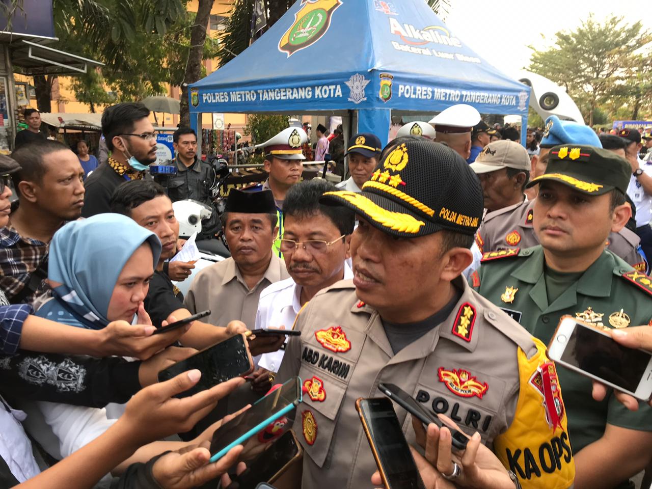 Kapolres Metro Tangerang Kota Kombes Pol. Abdul Karim memberi keterangan kepada awak media.(aul)