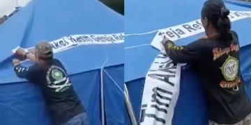 Aksi pencopotan label gereja oleh ormas di Cianjur