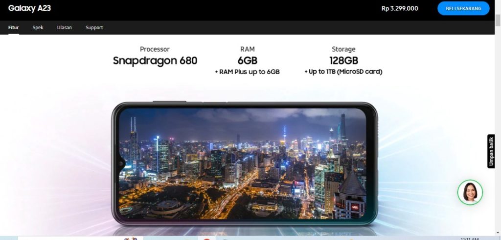 Sumber Foto situs penjualan samsung.com