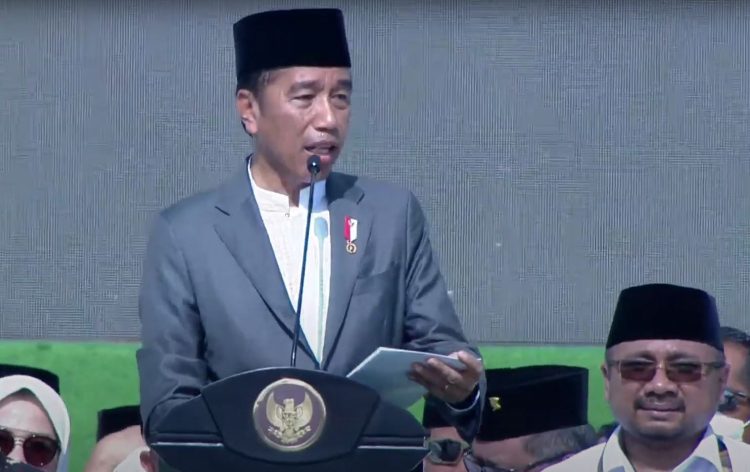 Presiden Jokowi saat sambutan 1 Abad NU (Dok. Setkab.co.id)