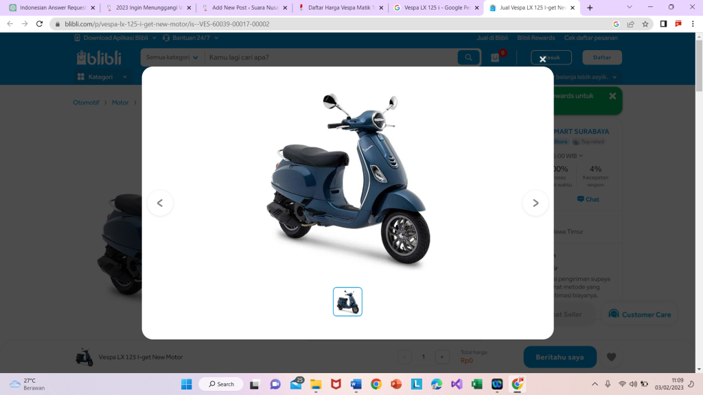 Vespa LX 125 i (tangkapan layar0