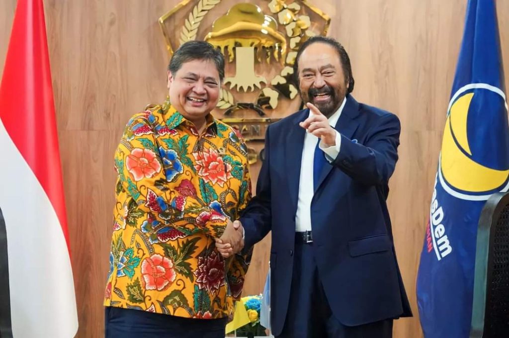 Moment pertemun Surya Paloh dan Airlangga Hartarto (Dok. Fb Golkar)