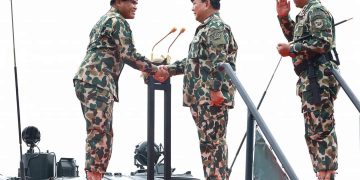 Prabowo Subianto saat hadiri upacara penyematan warga kehormatan Korps Marinir (Dok. FB Prabowo Subianto)