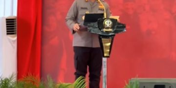 Kapolda Metro Jaya saay menyampaikan sambutan , Sabtu (25/2/2023). (My)