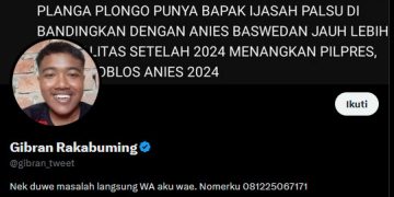 halaman akun Twitter Gibran yang hanya mengikuti akun Amien Rais/tangkapan layar