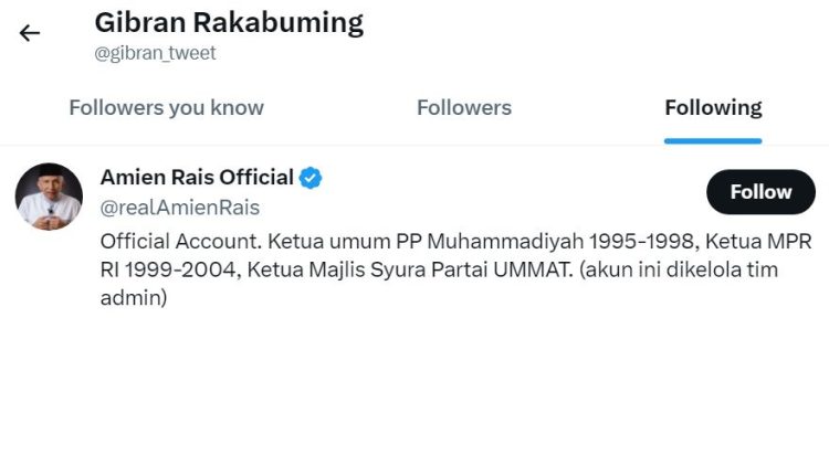 akun Twitter Gibran/tangkapan layar