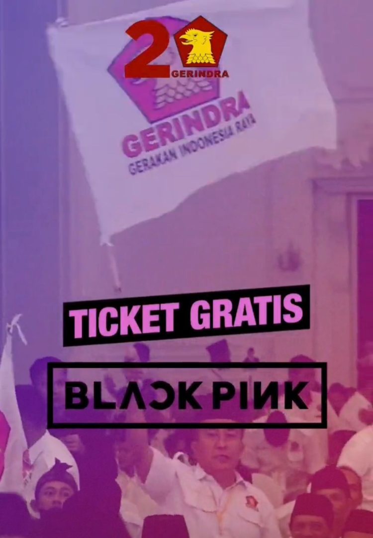 Tiket gratis Blakcping dari Gerindra (Sumber Twitter @Gerindra)