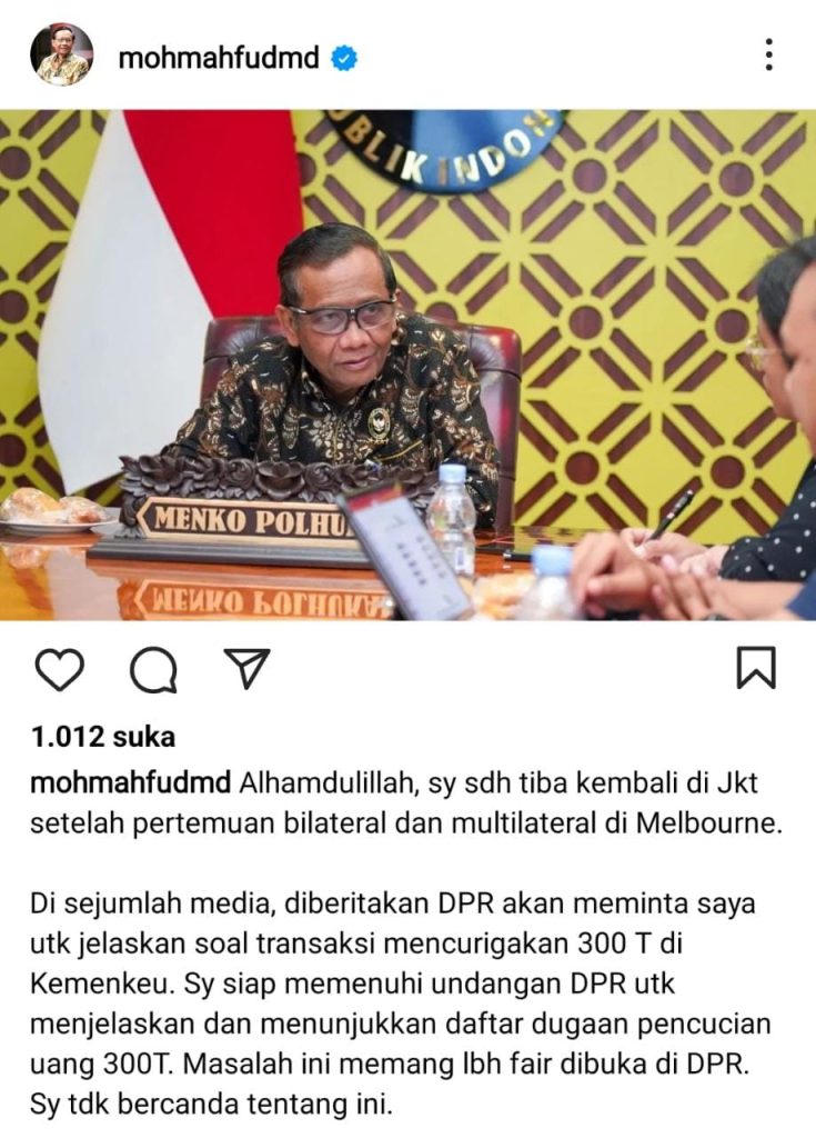 SS IG Mahfud MD
