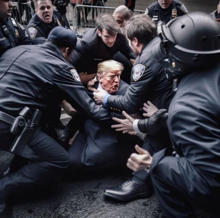 Donald Trump diciduk polisi (Instagram/sondakika_official)