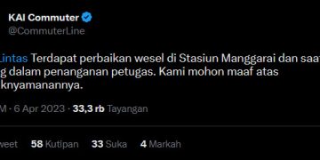 tweet akun @CommuterLine/tangkapan layar