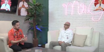 Marinus Gea dan Kepala Perwakilan Bank Indonesia (BI) Provinsi Banten, Imaduddin Sahabat (Tangkap layar Youtube MrG TV)