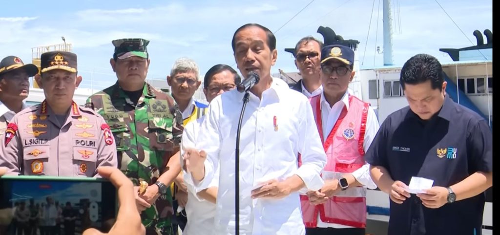 Tinjauan Presiden Jokowi di Pelabuhan merak ( screenshoot youtube Sekretariat Presiden )