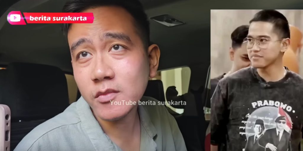 Gibran Rakabuming saat merespon perihal Kaesang gunakan kaos bergambar Prabowo Subianto (Youtube berita surakarta/tangkapan layar)