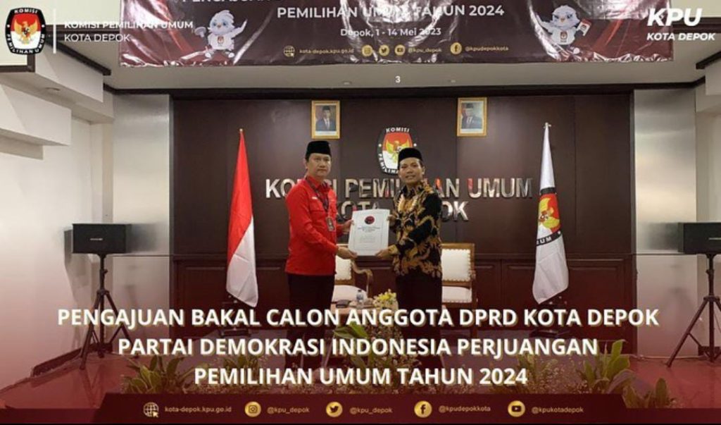 Posting foto pendaftaran bacaleg PDI Perjuangan (foto instagram @kpu_depok/tangkapan layar)