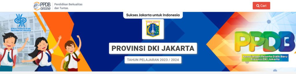 laman beranda situs web ppdb.jakarta.go.id/tangkapan layar