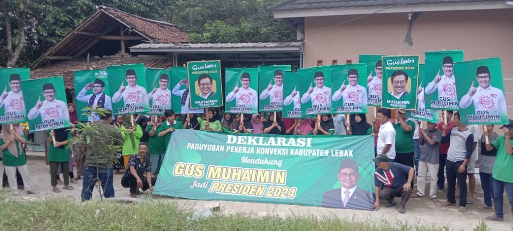 Deklarasi dukungan pekerja konveksi di Lebak, Banten, kepada Ketum PKB Gus Muhaimin.(Def)
