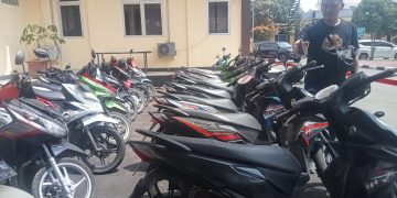 Dua puluh sepeda motor diamankan Polres Lebak dari penangkapan 13 pelaku curanmor selama dua pekan.(Def)