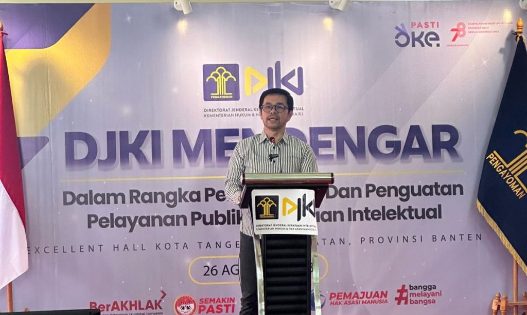 Marinus Gea saat hadiri kegiatan DJKI (Suaranusantara/Panius Z)