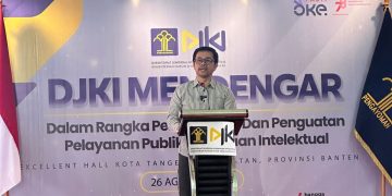 Marinus Gea saat hadiri kegiatan DJKI (Suaranusantara/Panius Z)