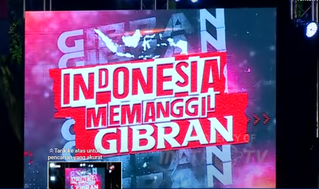 Acara "INDONESIA MEMANGGIL GIBRAN" (Youtube Metro Tv)