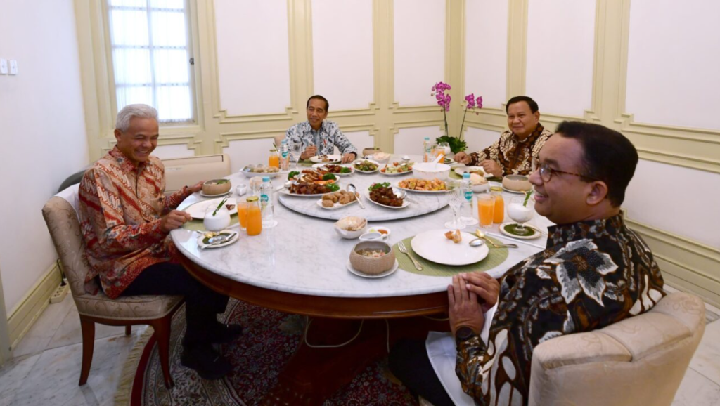 Jokowi Makan Siang Bersama para Capres
