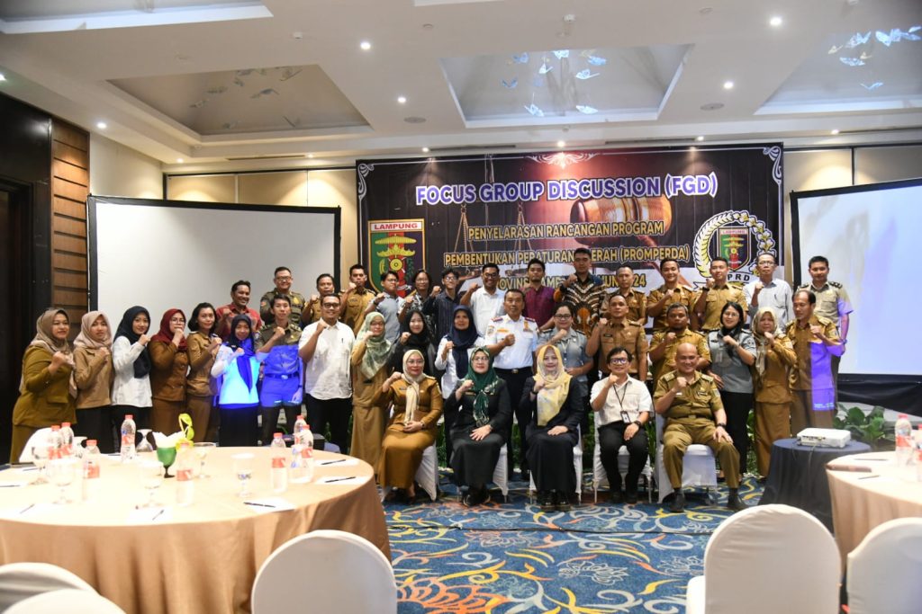 Kanwil Kementerian Hukum dan HAM Lampung Ikuti Diskusi Penyelarasan Raperda Provinsi Lampung 2024