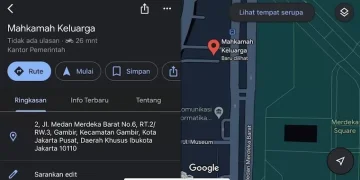 Mahkamah Agung berubah menjadi Mahkamah Keluarga di Google Maps