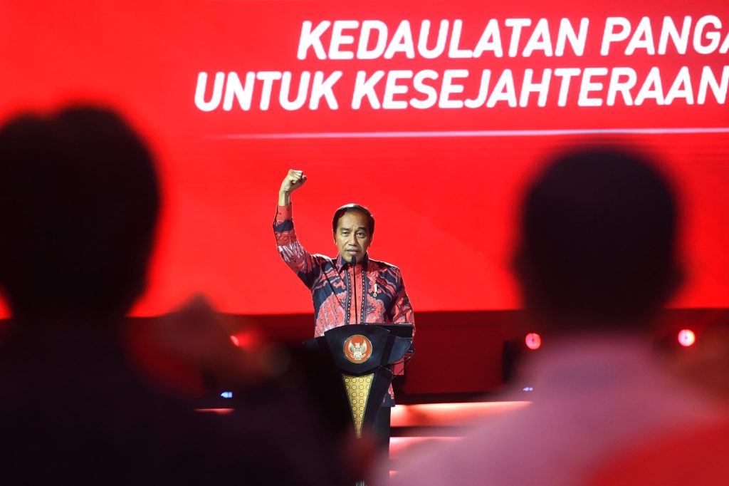 Presiden Jokowi pada Mukernas PDIP