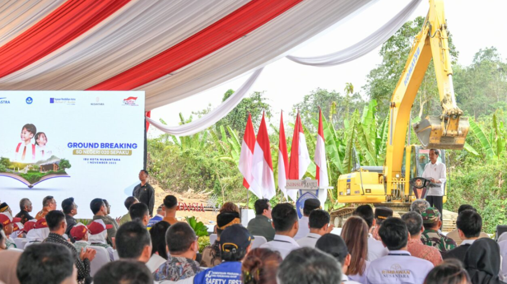 Jokowi lakukan groundbreaking SDN 020 Sepakuan di IKN.