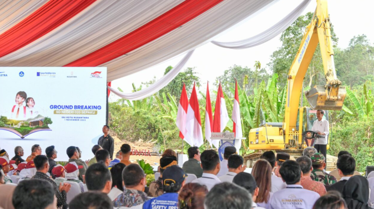 Jokowi lakukan groundbreaking SDN 020 Sepakuan di IKN.