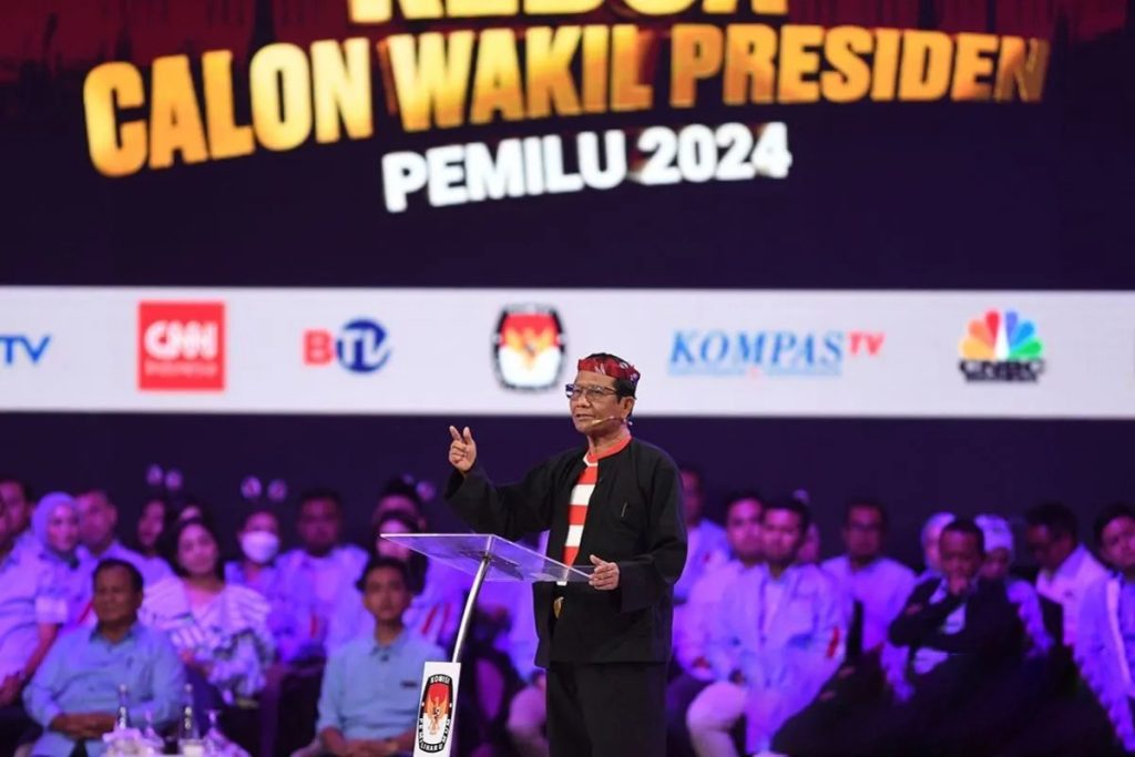 Mahfud MD dalam debat cawapres