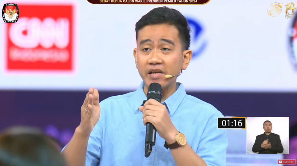 Gibran dalam debat cawapres