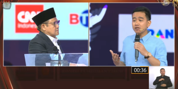 Cak Imin dan Gibran dalam debat cawapres