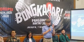 Faisal Basri dalam konferensi pers panggung rakyat bongkar (Dok Suaranusantara)