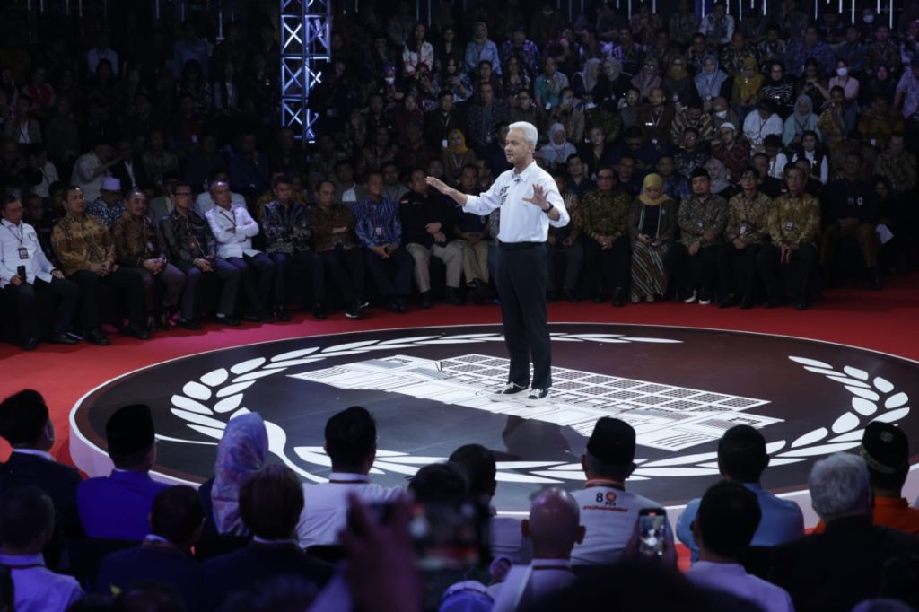 Ganjar Pranowo dalam debat capres 2024