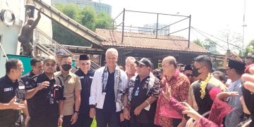 Ganjar Pranowo saat menghadiri pertemuan, TPD, Caleg dan relawan se-Banten, di Istana Nelayan Tangerang, Kamis, (14/12/2023). (Suaranusantara)