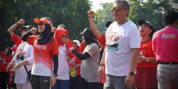 Hasto saat ikut olaharaga lari (Dok PDIP)