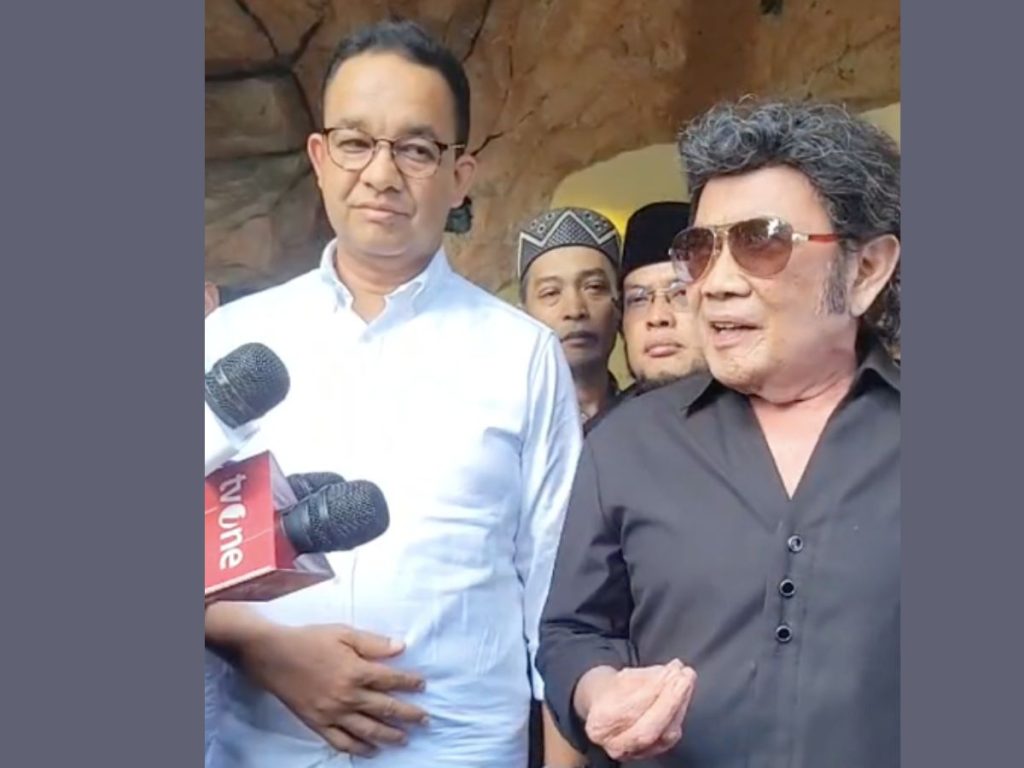 Rhoma Irama dan Anies Baswedan memberikan keterangan pers, Minggu 21 Januari 2024. (instagram Rhoma Irama)