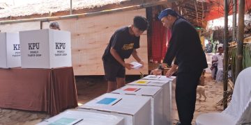 Simulasi pemungutan suara Pemilu 2024 di Desa Kanekes, Lebak.(SuaraNusantara/Def)