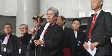 Kubu Ganjar Mahfud MD konferensi pers dalam sengketa Pilpres 2024