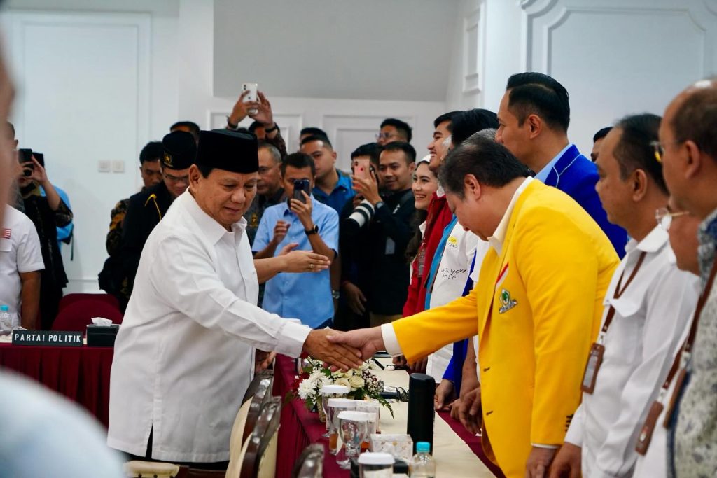 Prabowo Subianto saat rapat pleno KPU penetapan capres terpilih (Dok FB Golkar)