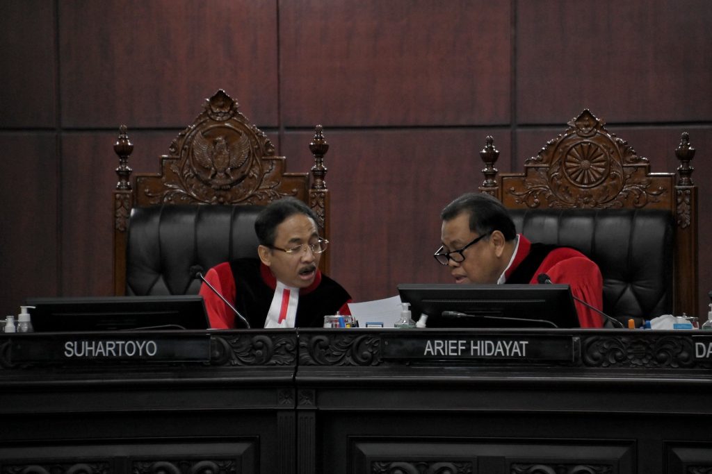 Hakim Konstitusi dalam putusan sengketa Pilpres 2024 (Dok FB Anies Baswedan)